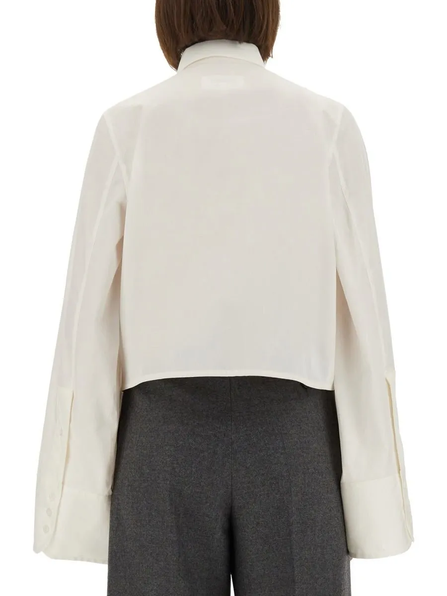 Bell-Sleeved Cropped Shirt