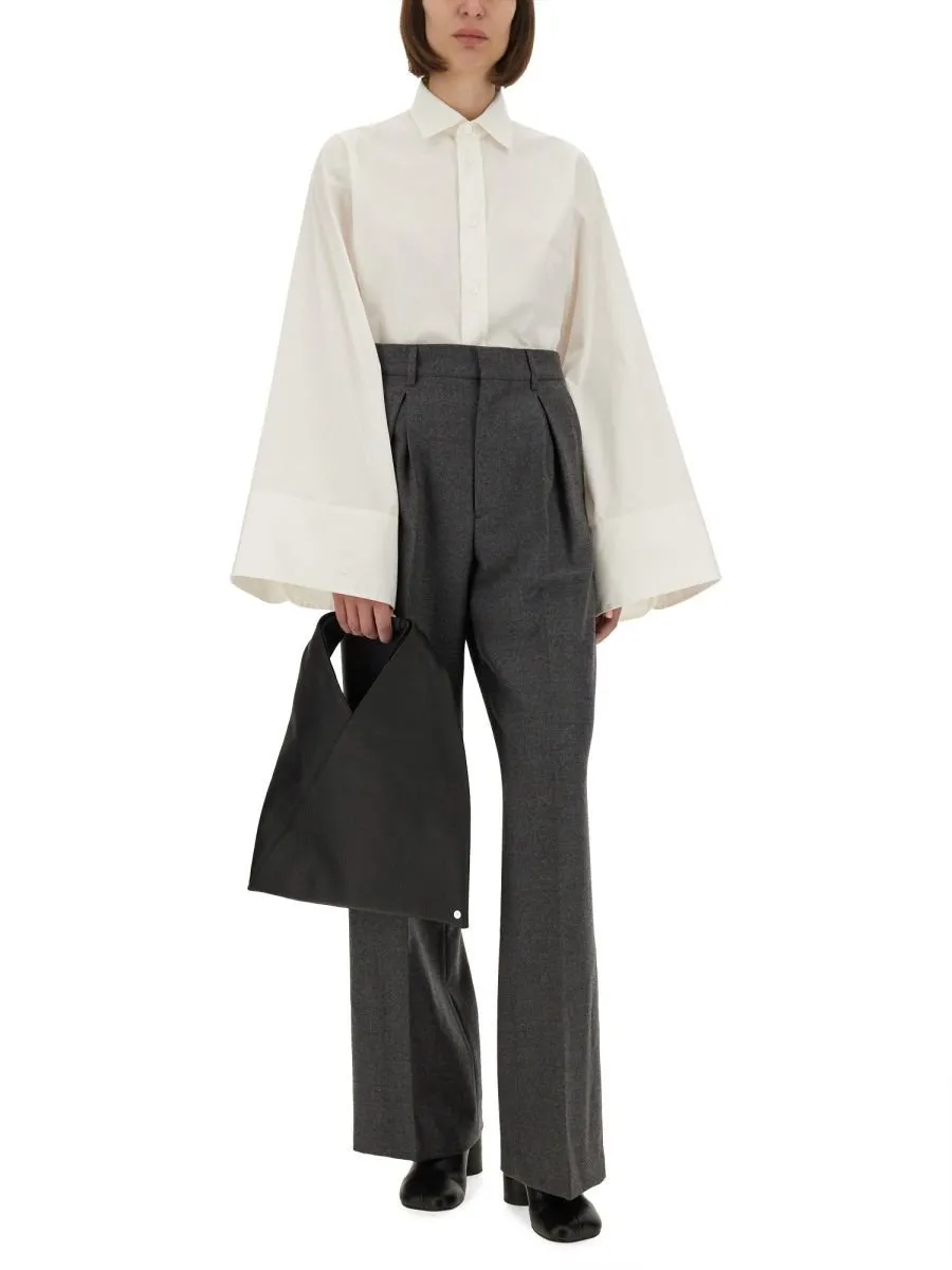 Bell-Sleeved Cropped Shirt