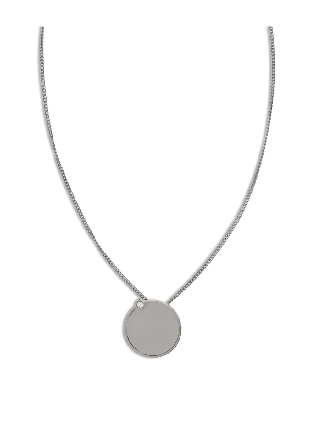 Embellished Mirror-Pendant Necklace