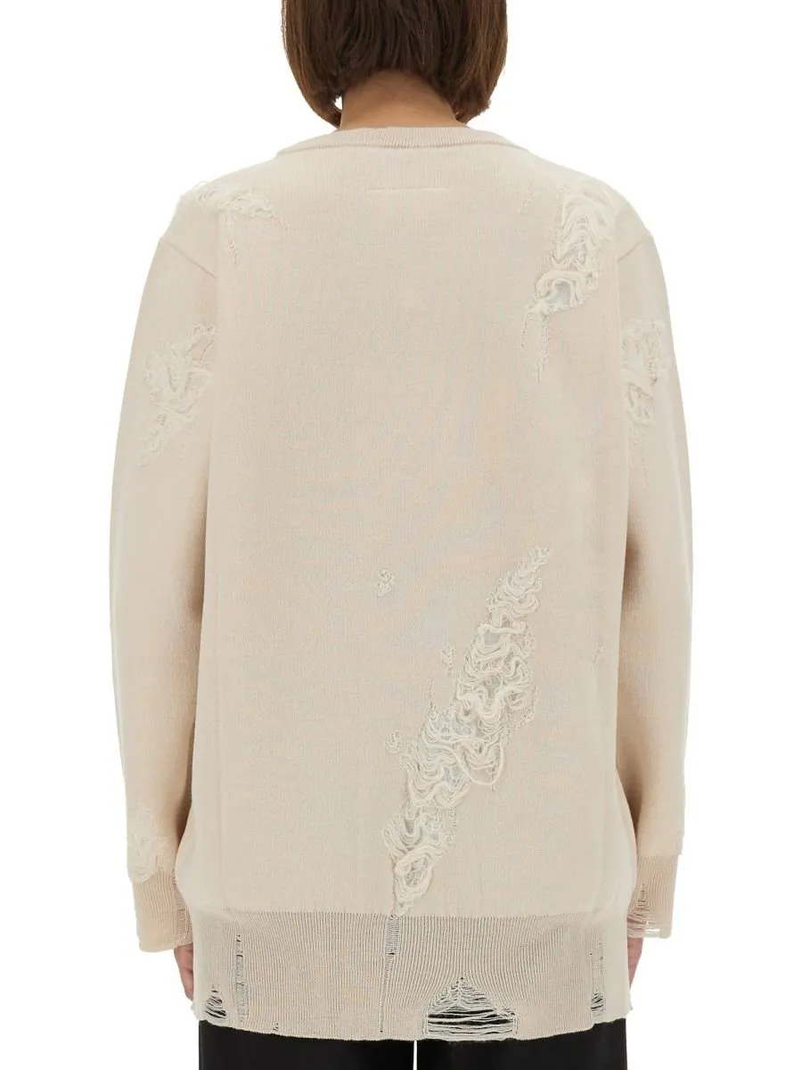 Distressed Crewneck Sweatshirt