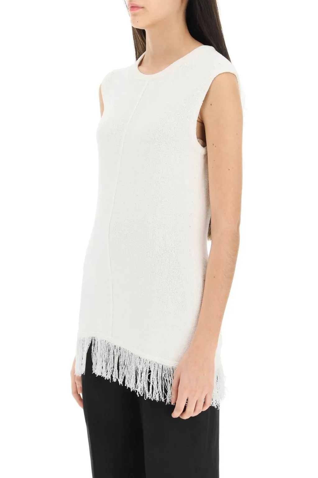 Fringed Knit Tank Top