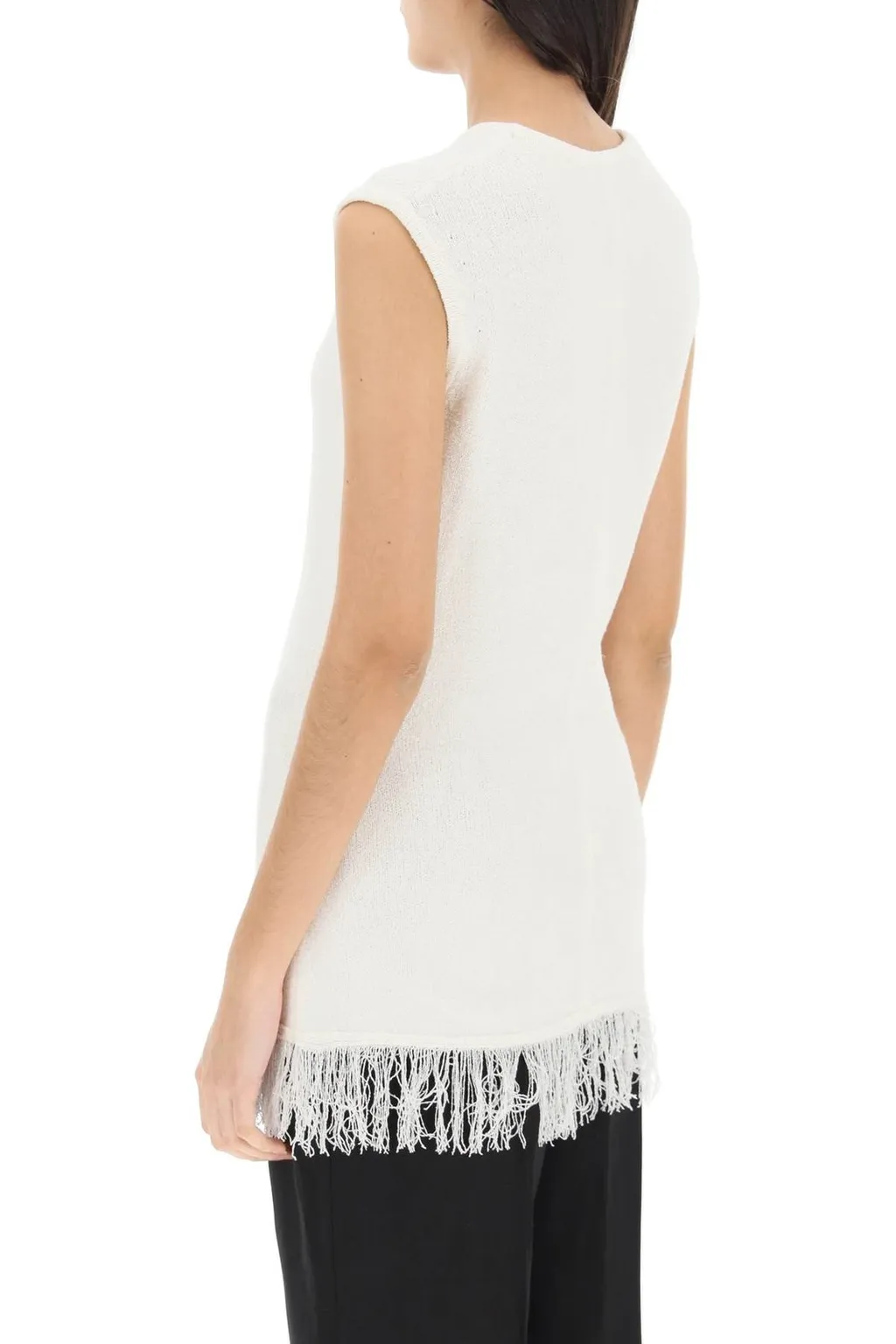 Fringed Knit Tank Top