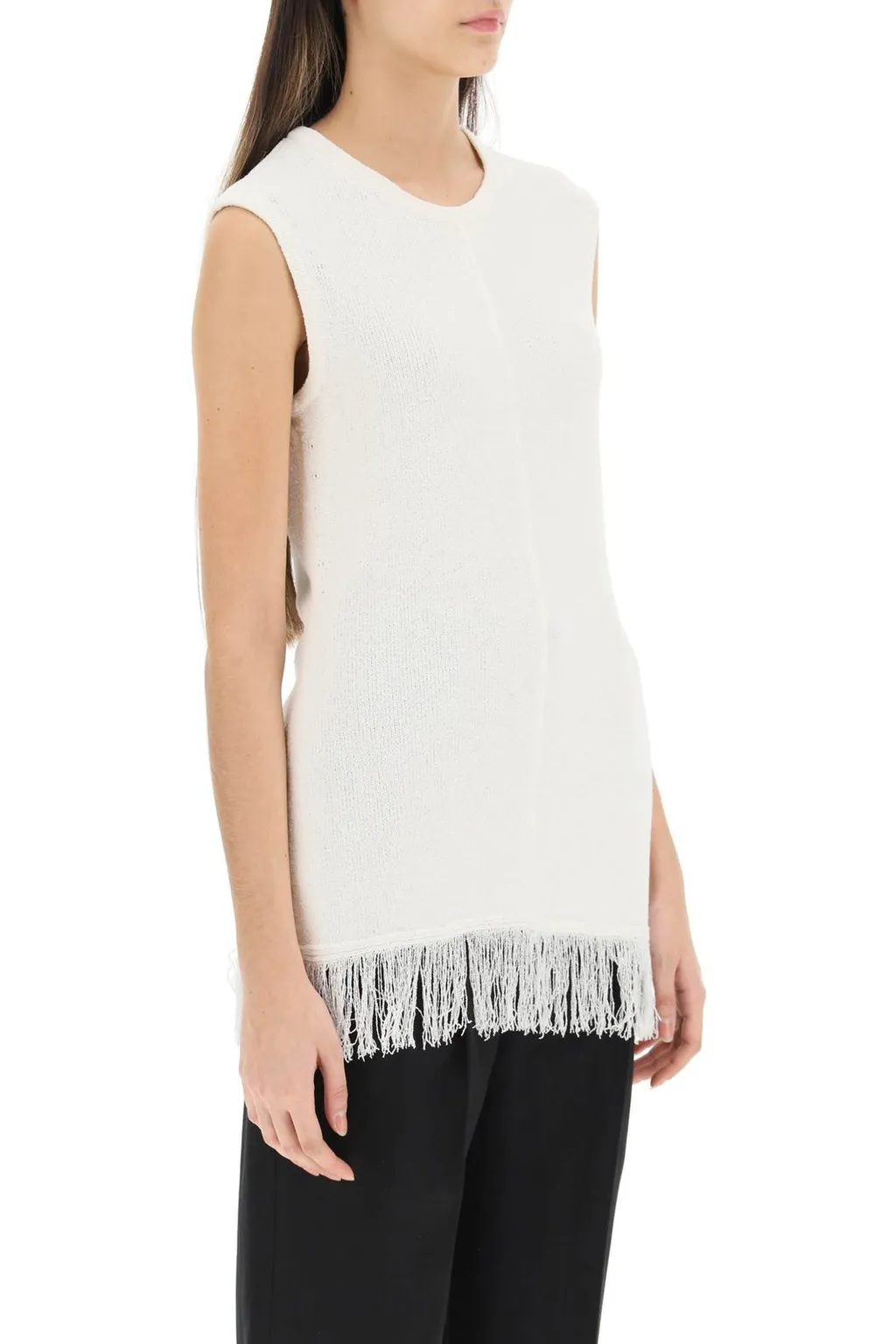 Fringed Knit Tank Top