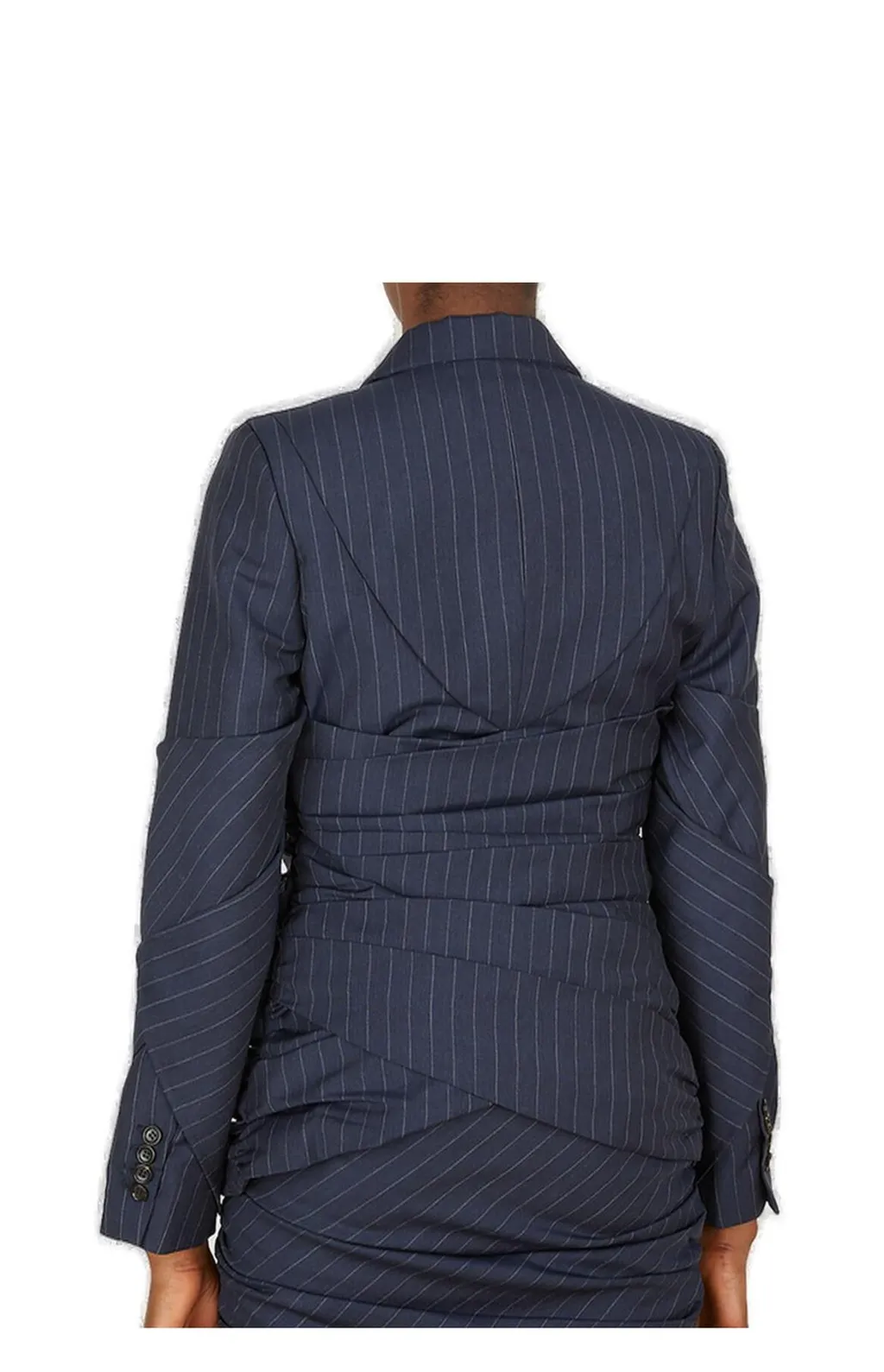 Pinstripe Double-Breasted Blazer