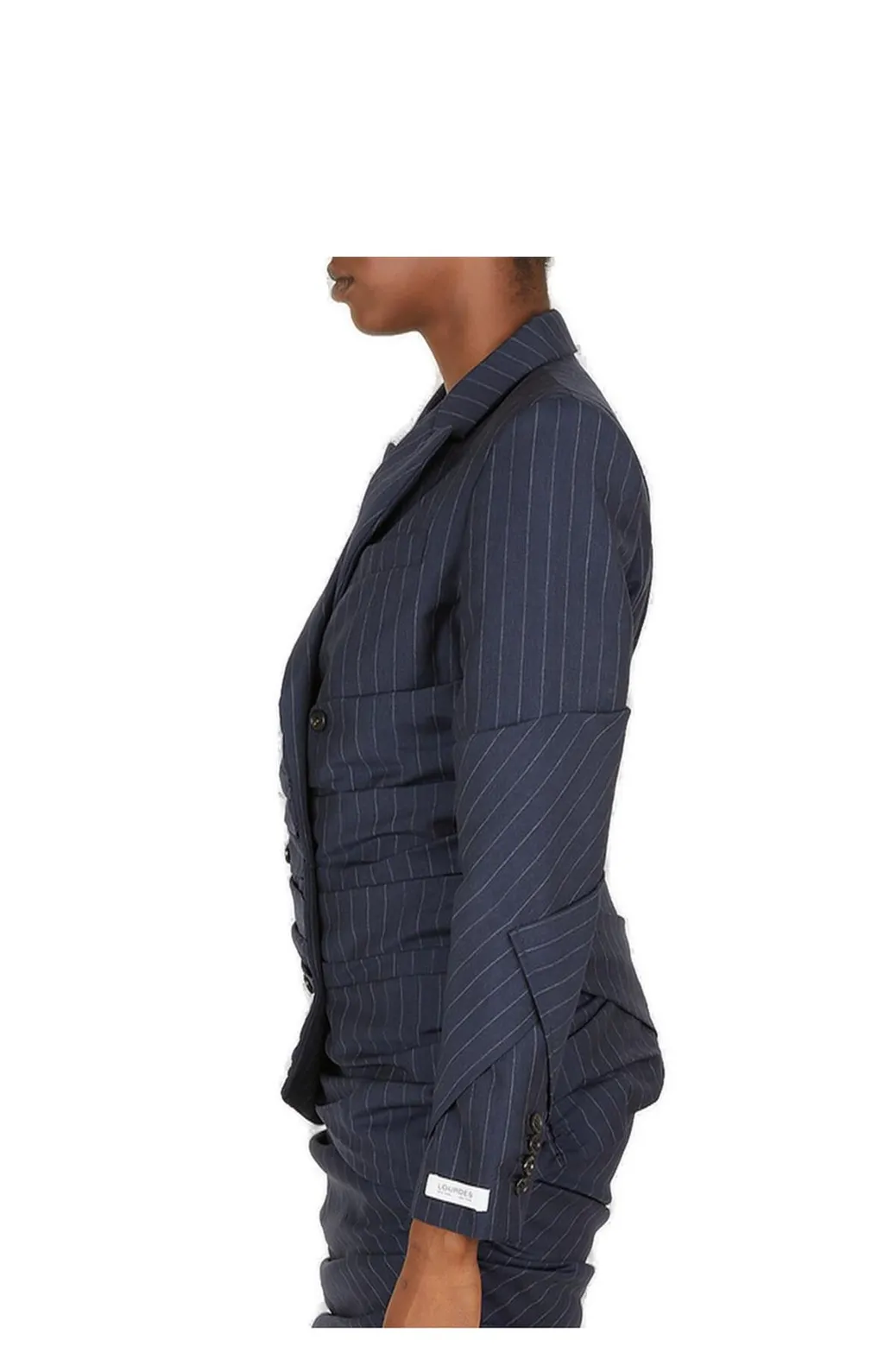 Pinstripe Double-Breasted Blazer