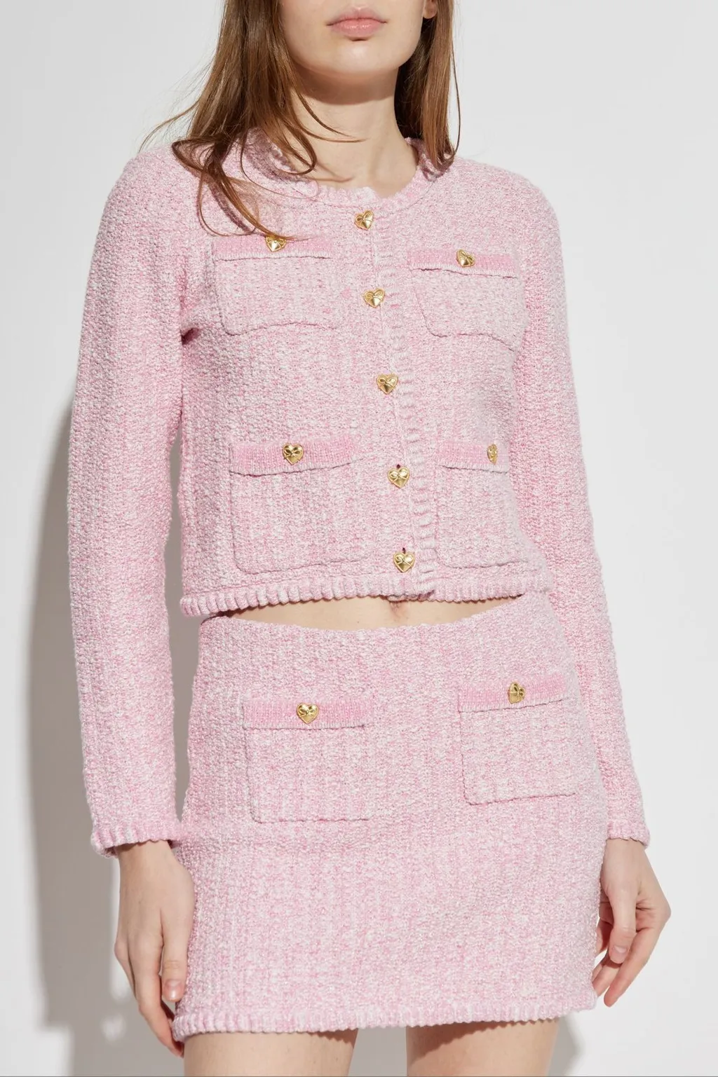 Delcie Heart-Button Cardigan