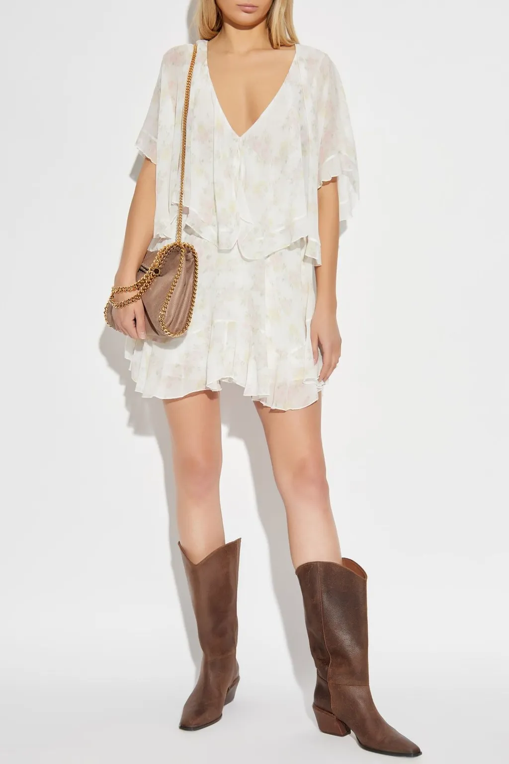 Ruffle Cape Dress