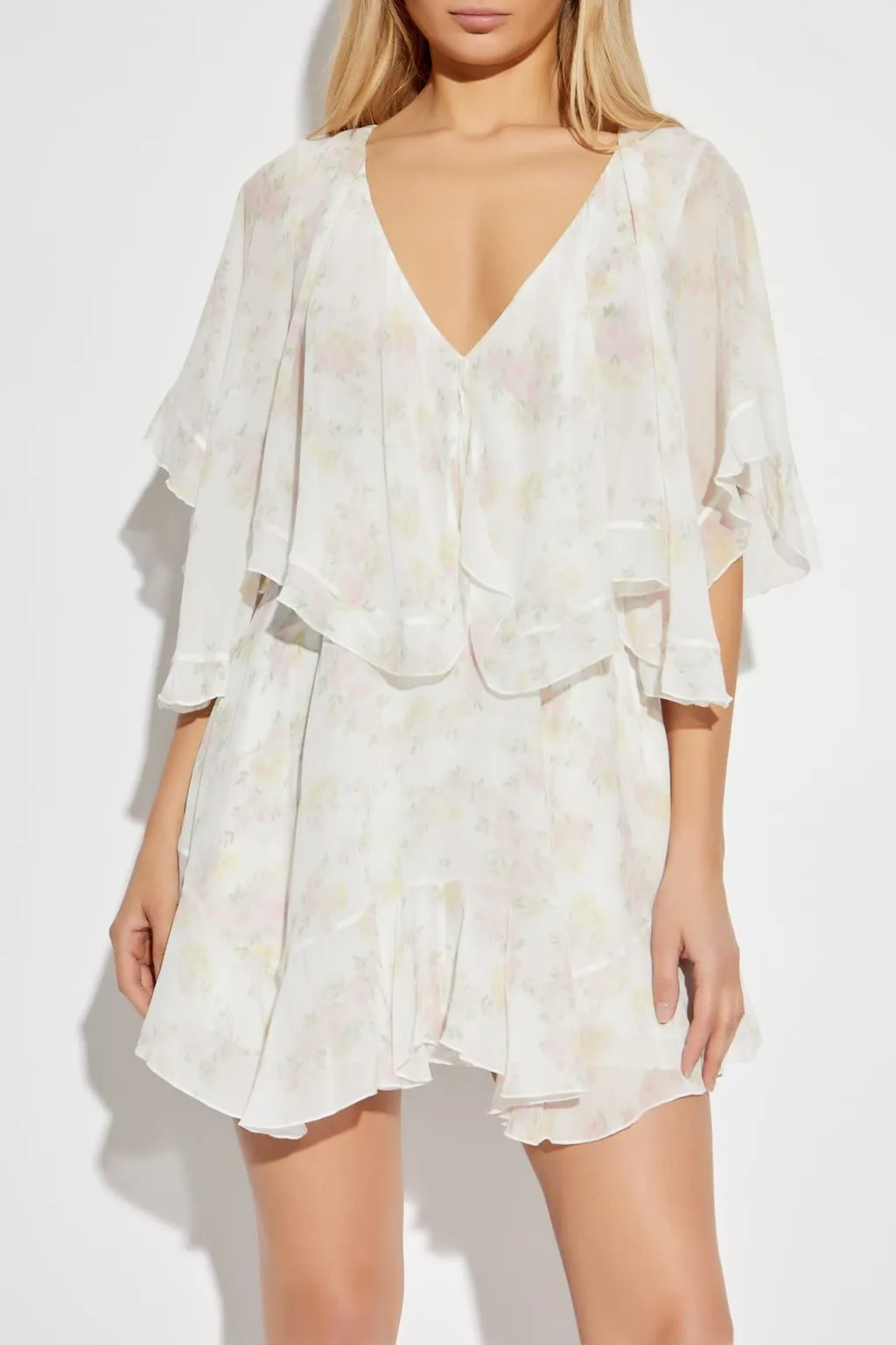 Ruffle Cape Dress