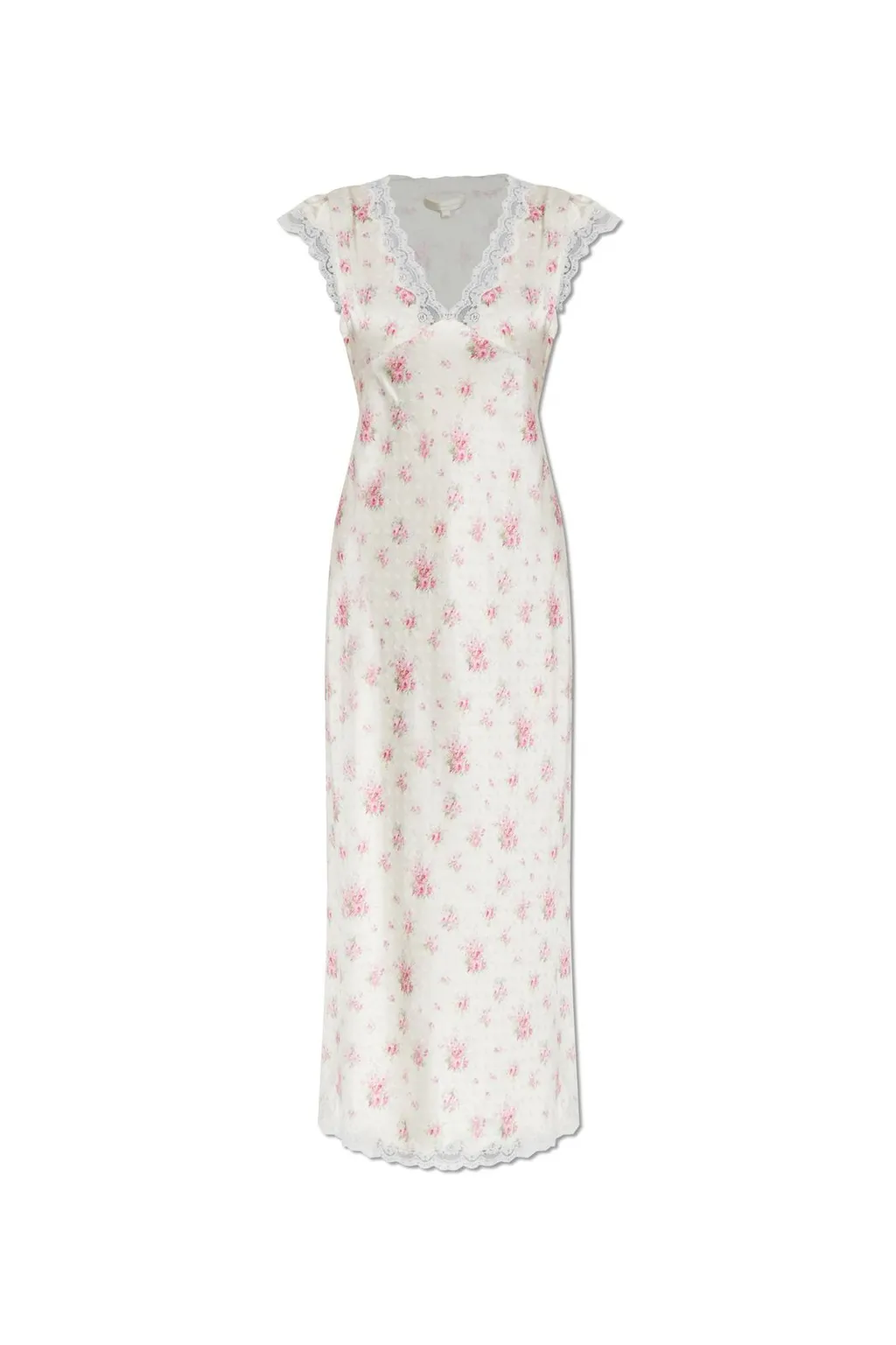 Lace Trim Floral Dress