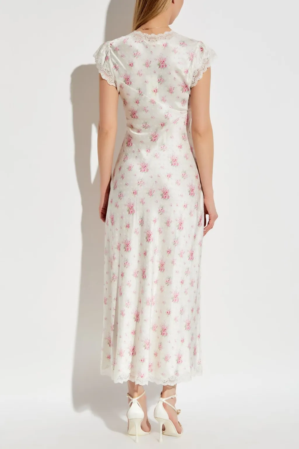 Lace Trim Floral Dress