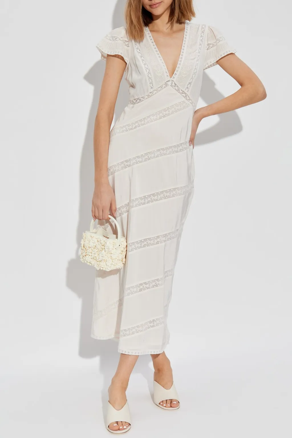 Lace Trim Midi Dress