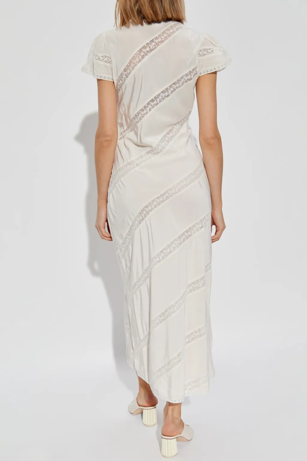Lace Trim Midi Dress