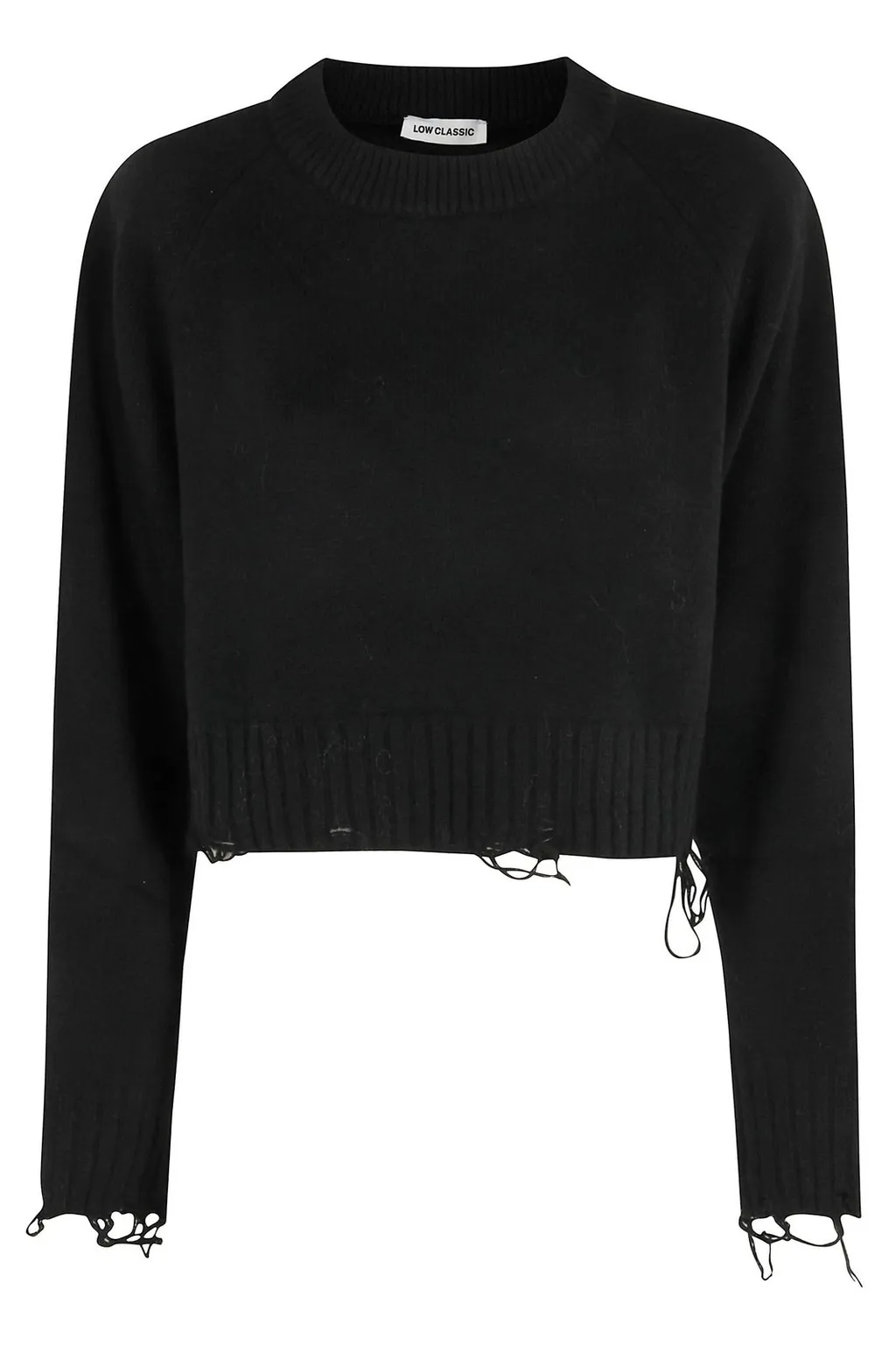 Distressed Cropped Pullover
