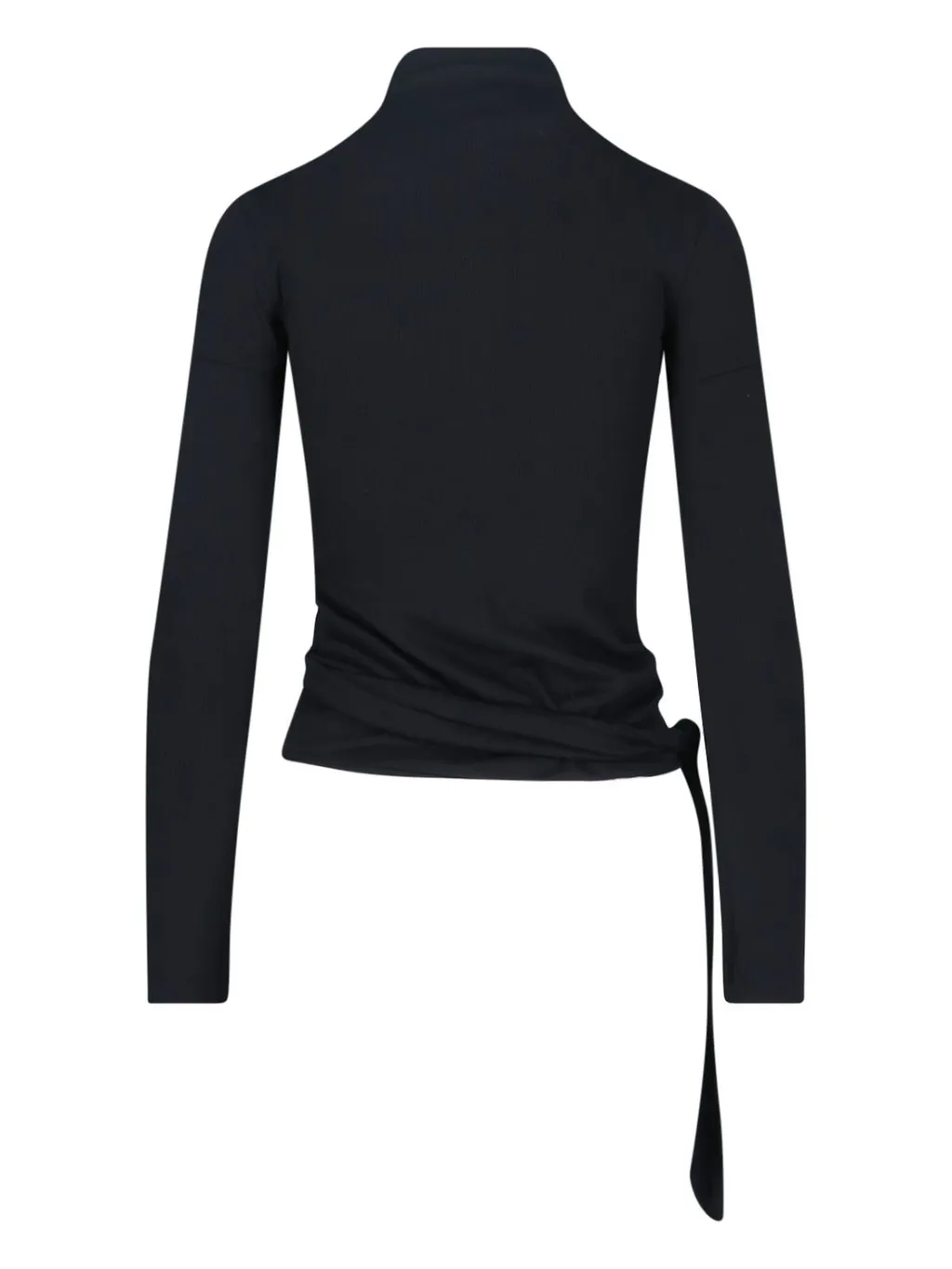 Long-Sleeved Tie-Front Blouse