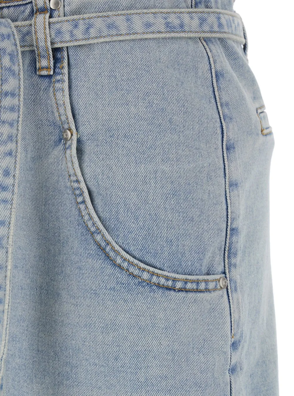 High-Waisted Belted Skirt