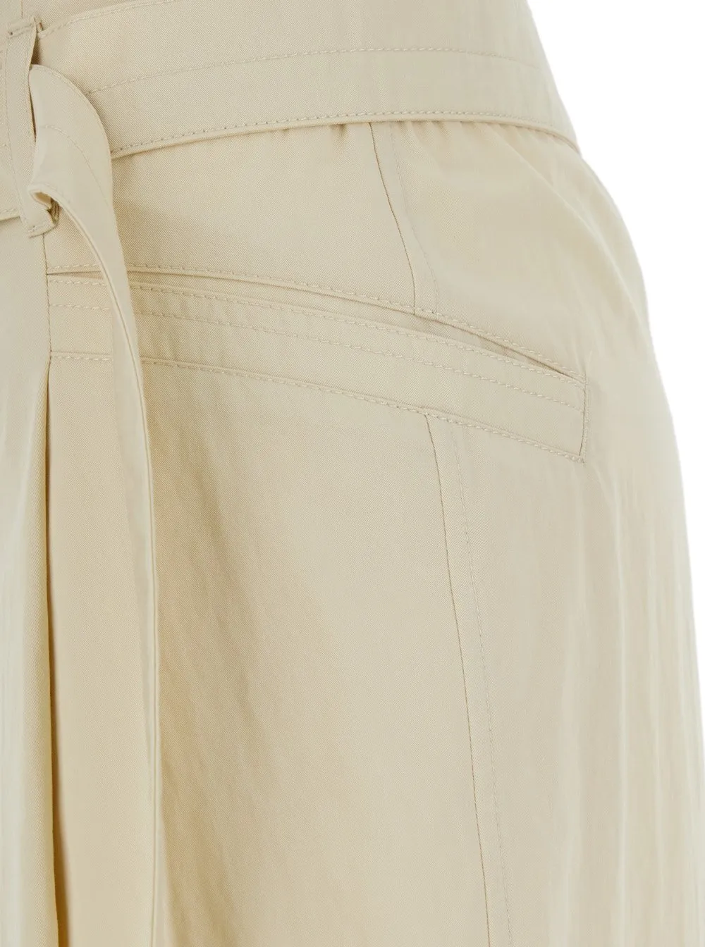 Double Belt Pleated Pants