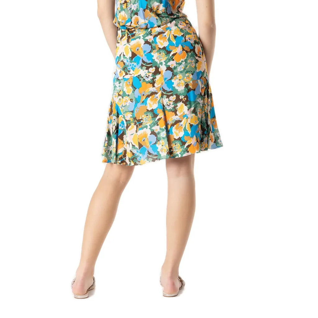 Floral Printed Pleated Mini Skirt
