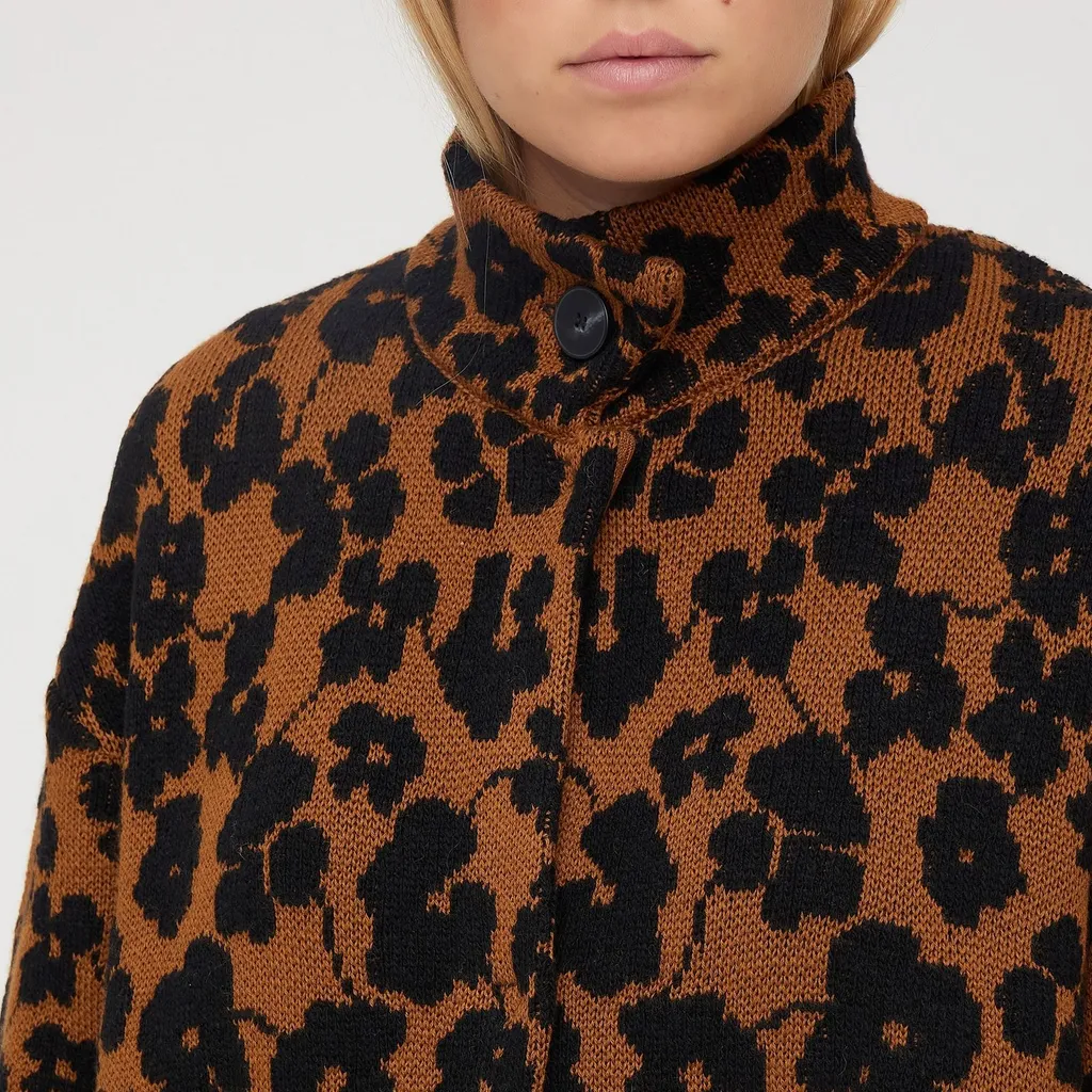 Turtleneck Knit Coat