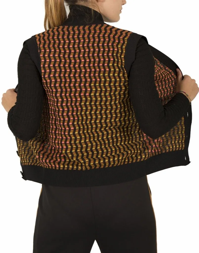 Geometric Printed Knit Waistcoat