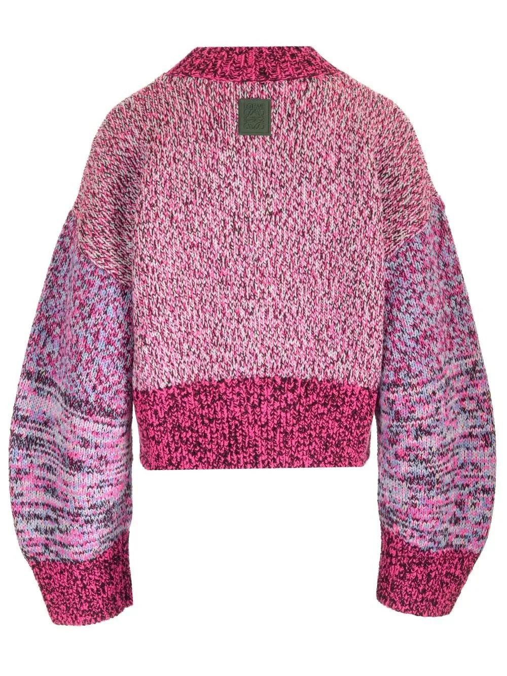 Balloon Sleeved Crewneck Cropped Jumper