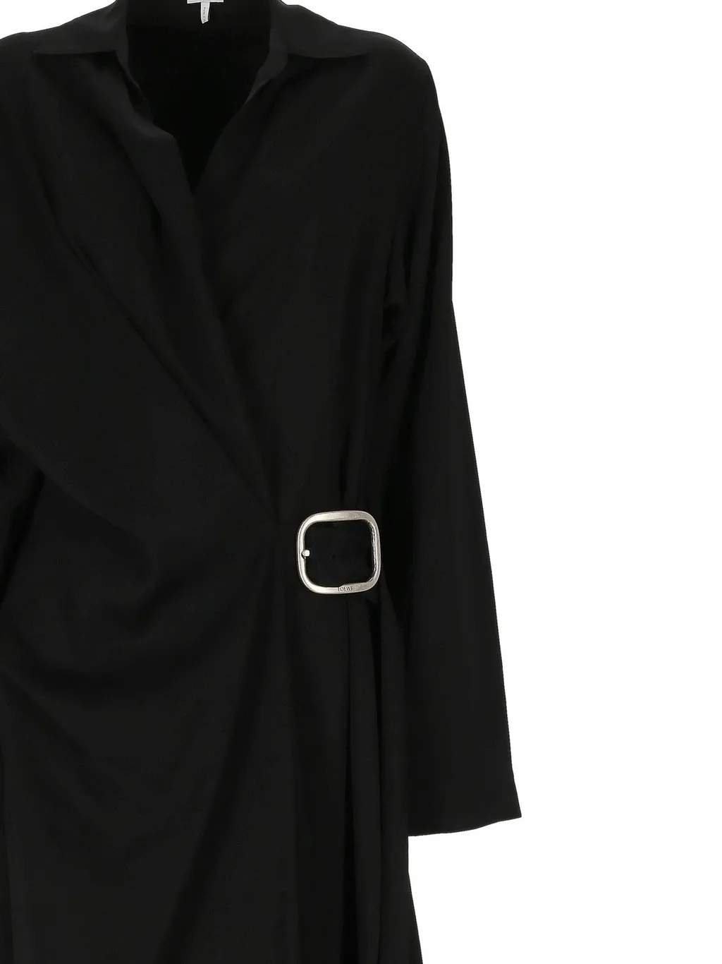 Long-Sleeved Belted Midi Dress