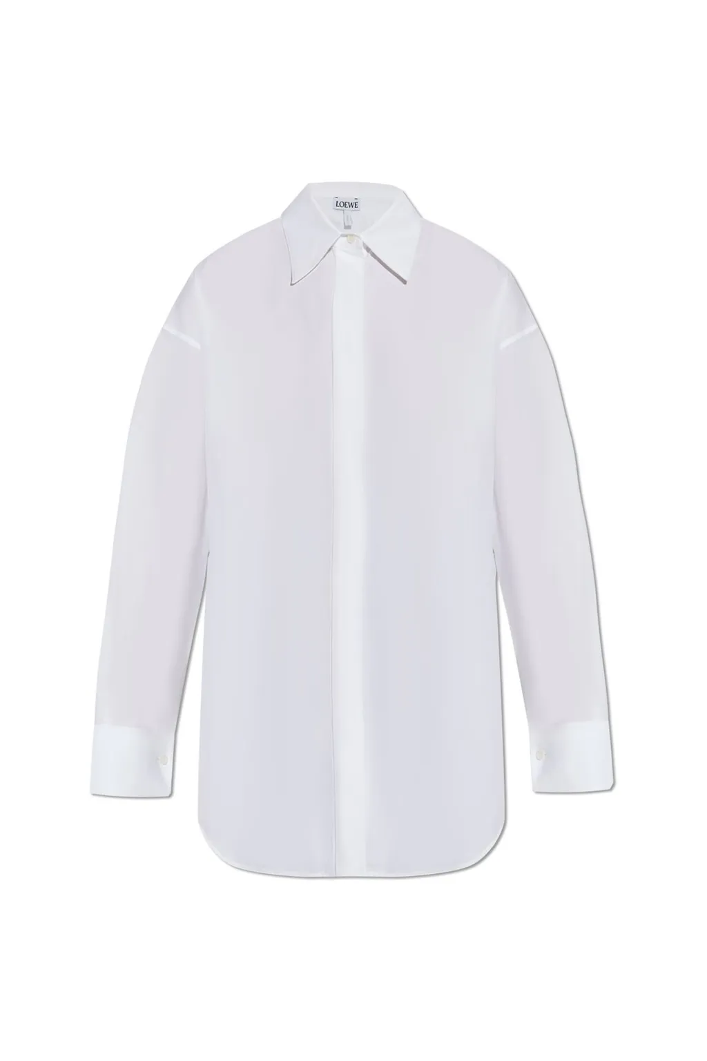 Curved Hem Buttoned Shirt
