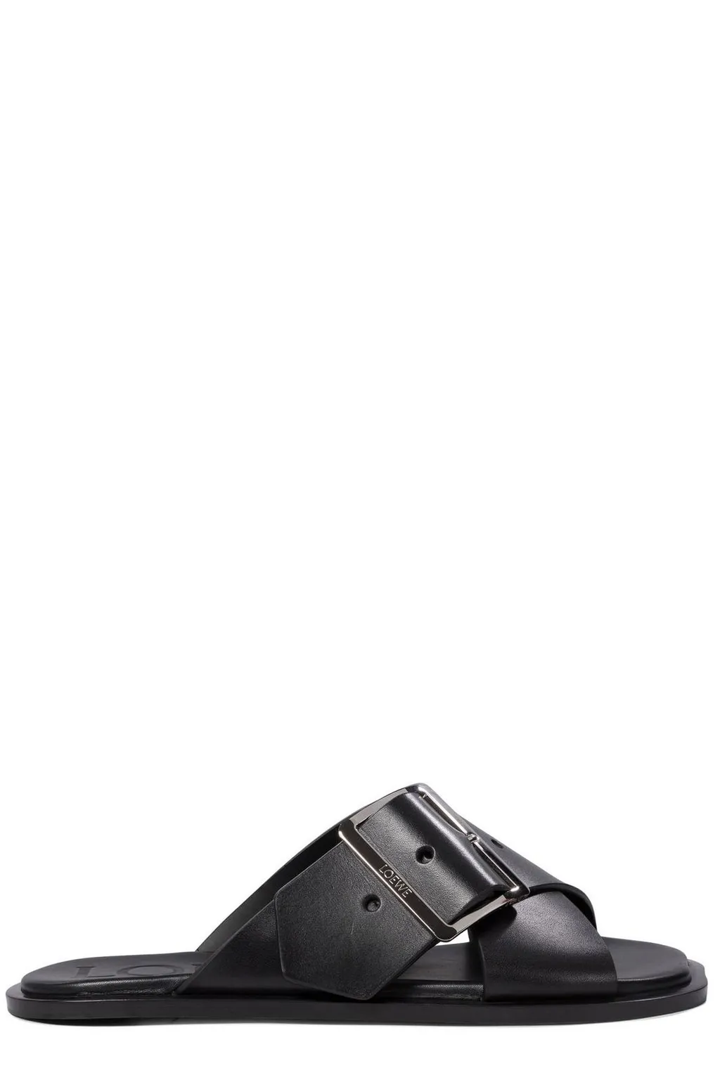 Square-Toe Slip-On Sandals