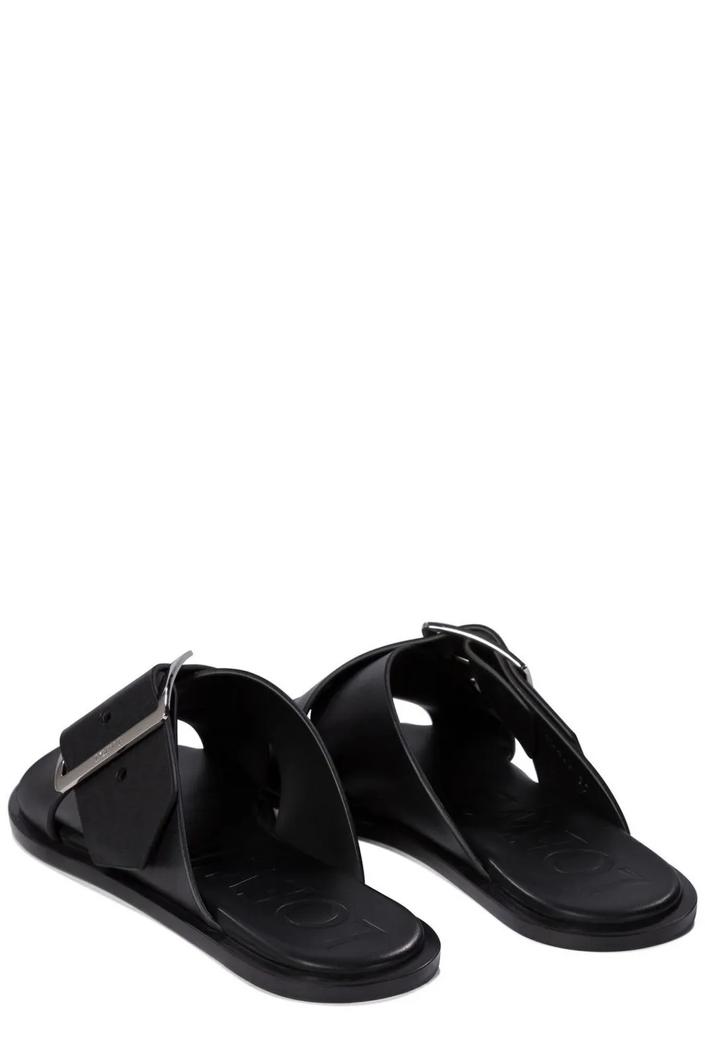 Square-Toe Slip-On Sandals