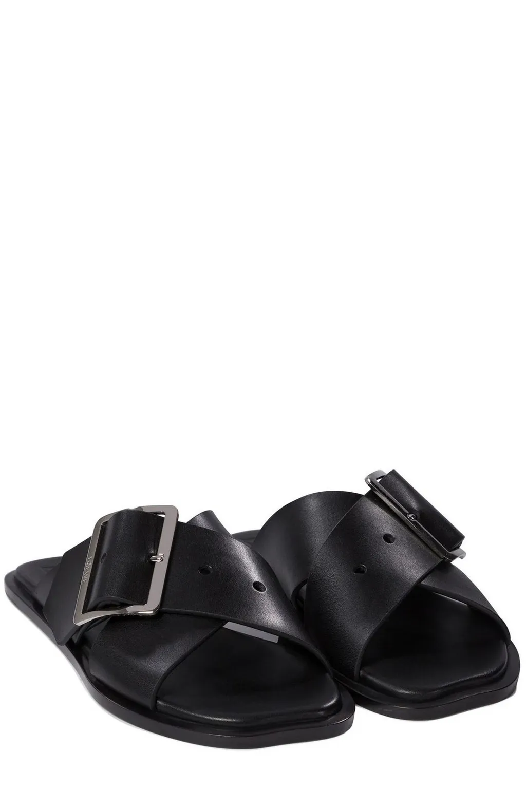 Square-Toe Slip-On Sandals