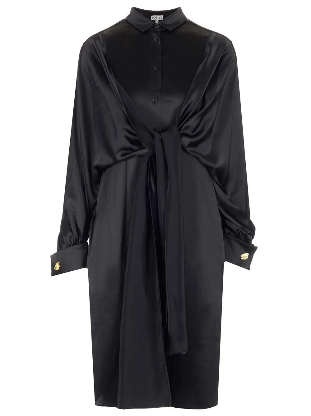 Draped Shirt Dress