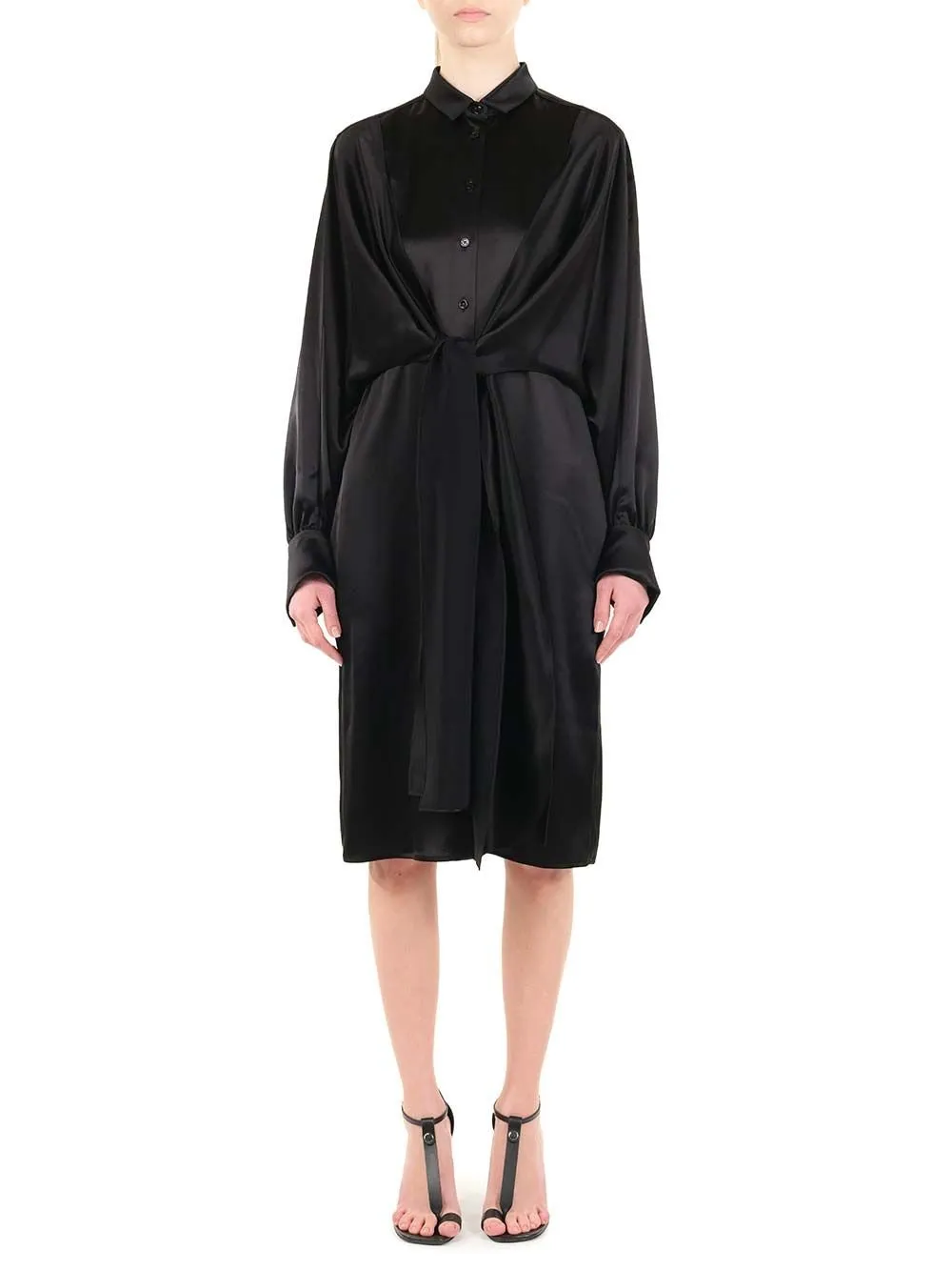 Draped Shirt Dress