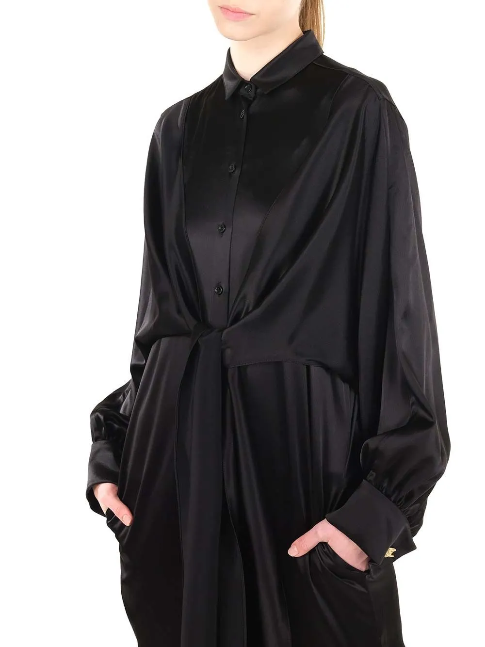 Draped Shirt Dress