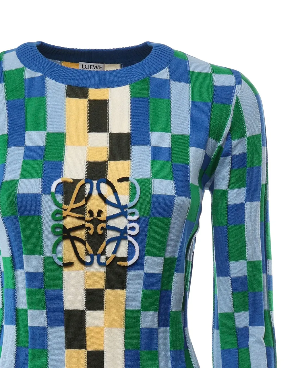 Anagram Geometric Pattern Intarsia Jumper