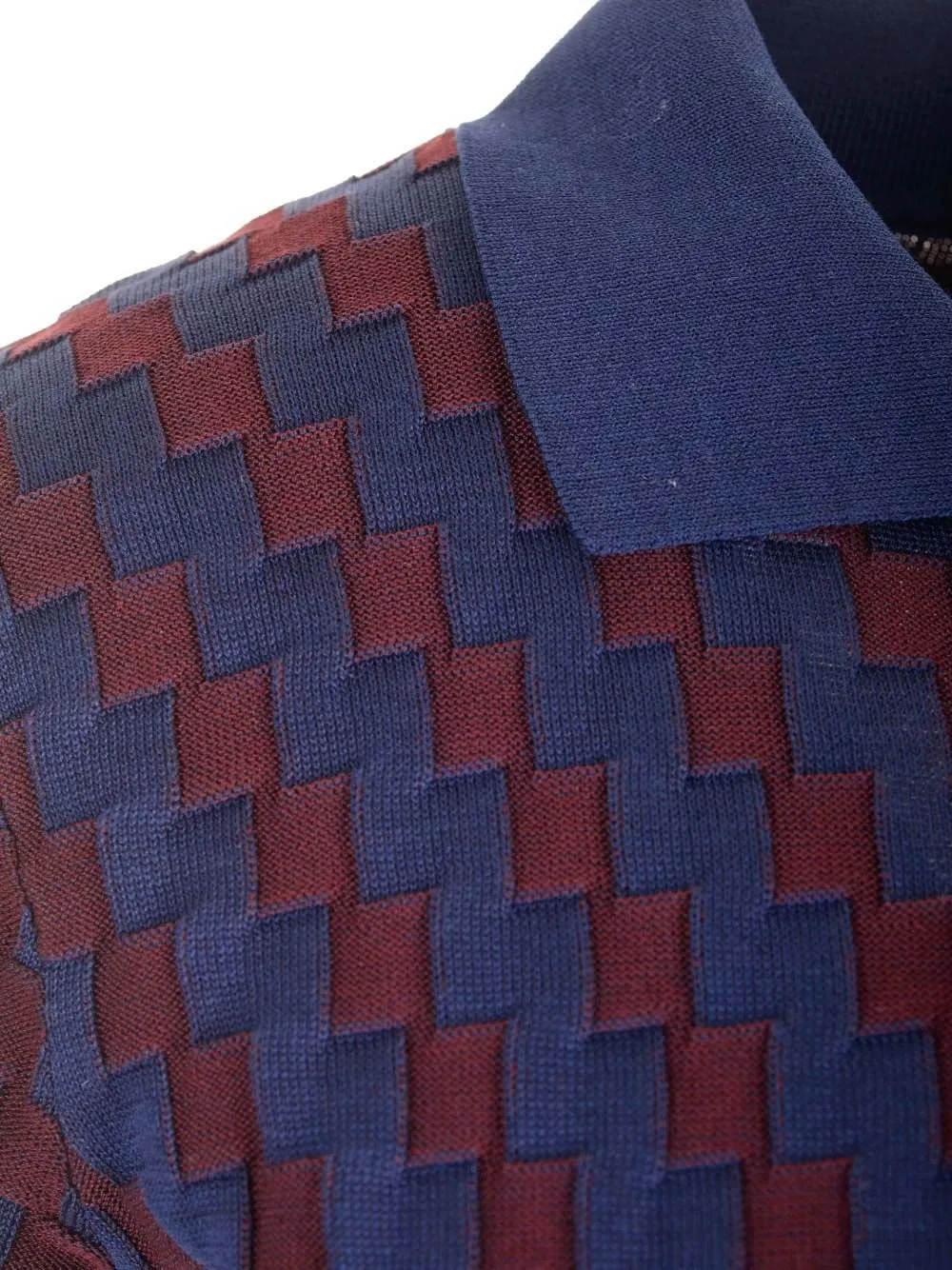 Checked Knitted Polo Shirt