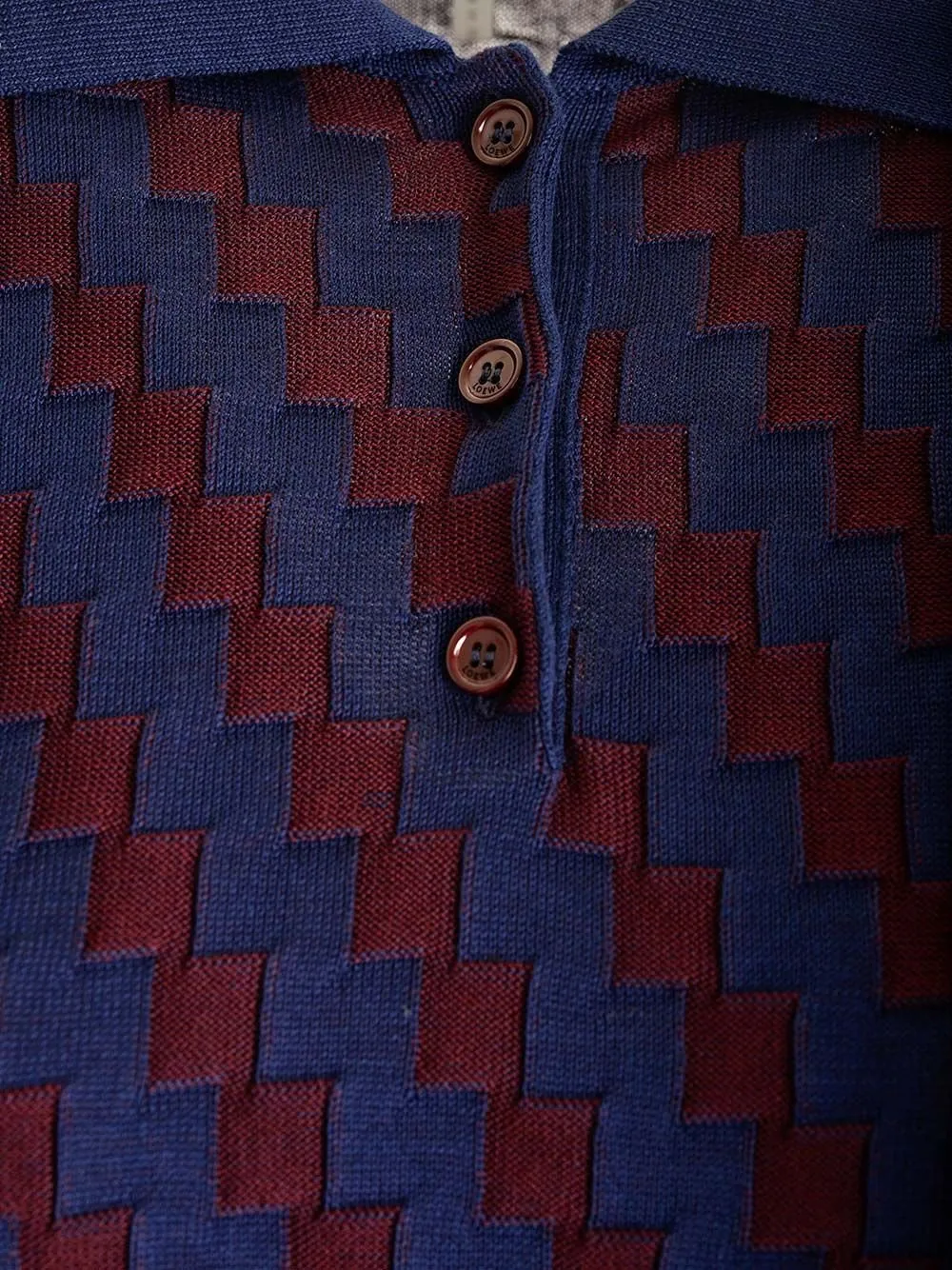 Checked Knitted Polo Shirt
