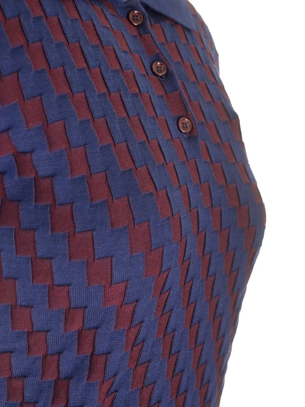 Checked Knitted Polo Shirt