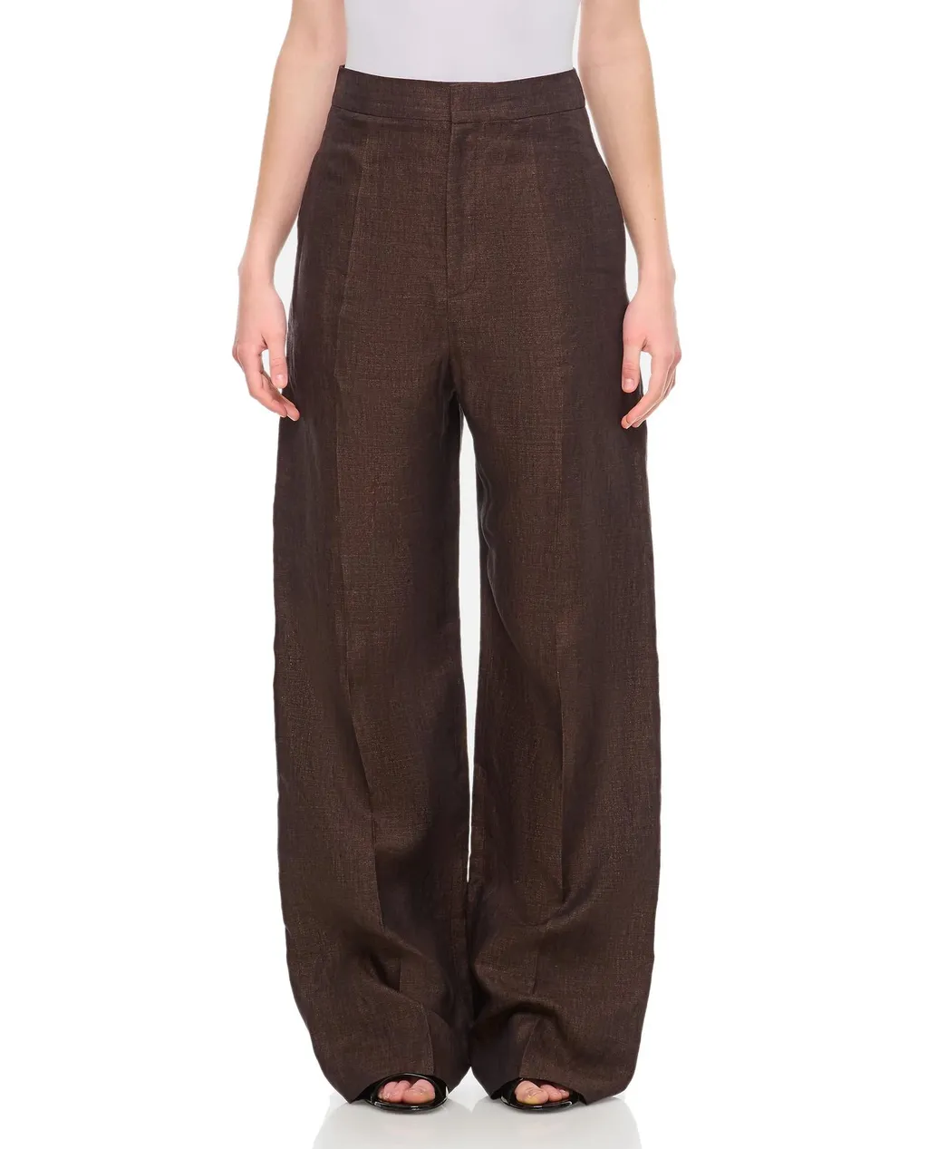 High-Waist Straight-Leg Trousers