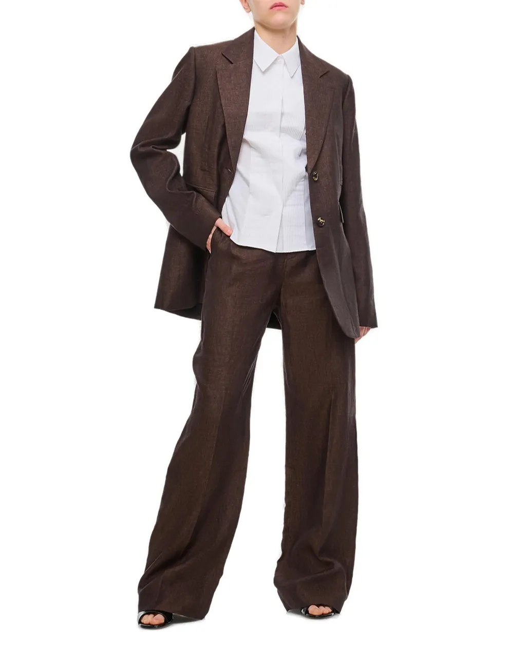 High-Waist Straight-Leg Trousers