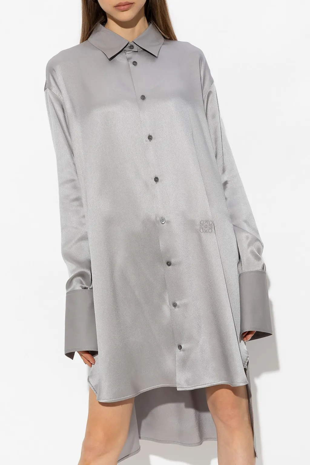 Collared Button-Up Shirt Dress