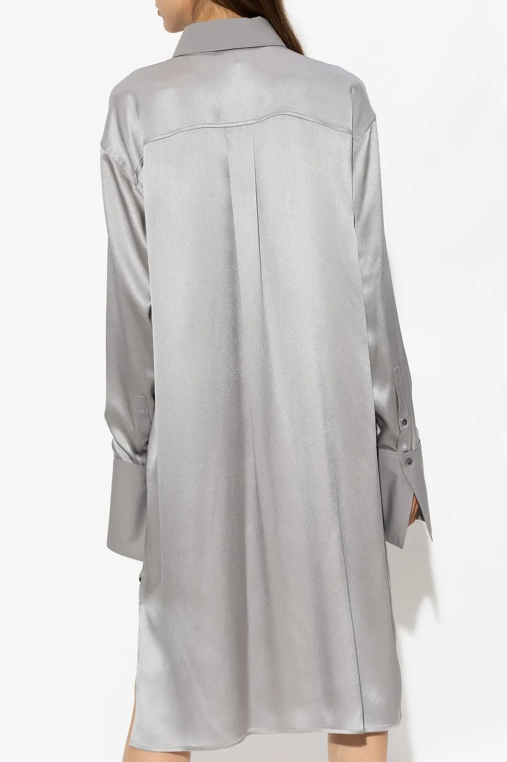 Collared Button-Up Shirt Dress