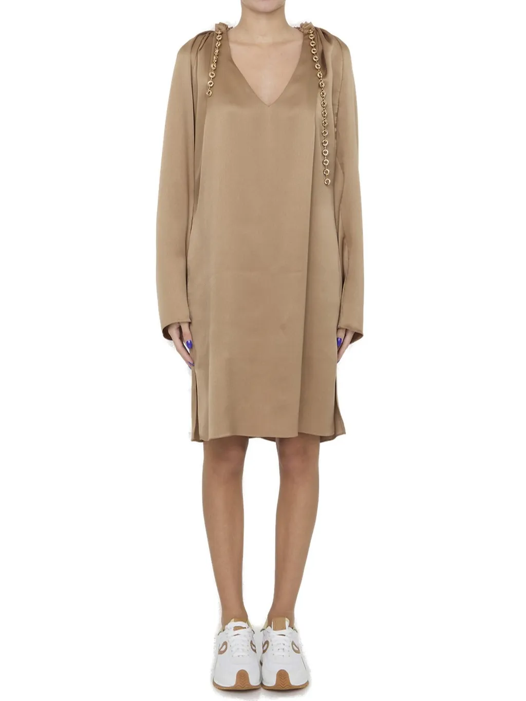 Long-Sleeved Chained Dress