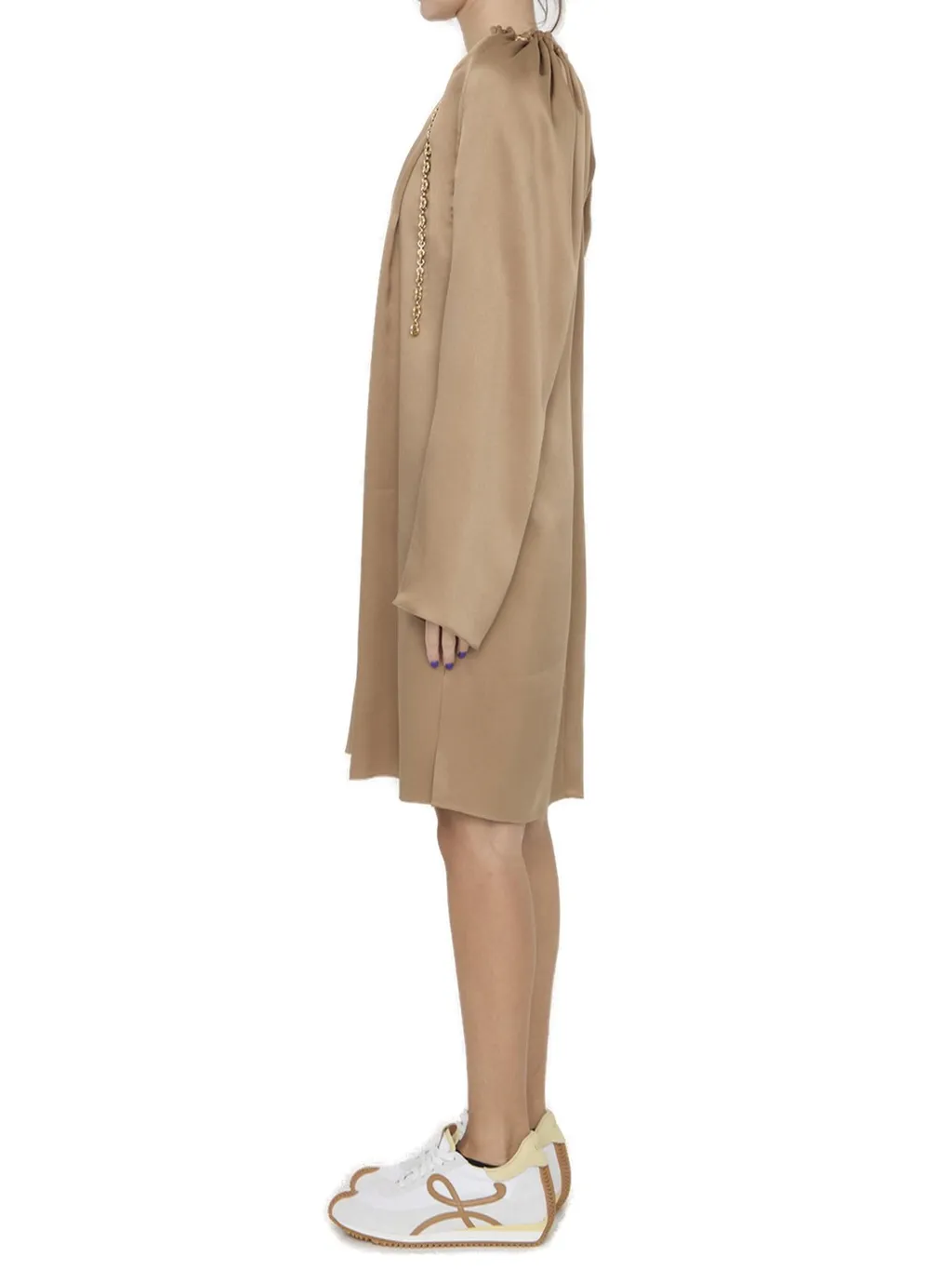 Long-Sleeved Chained Dress