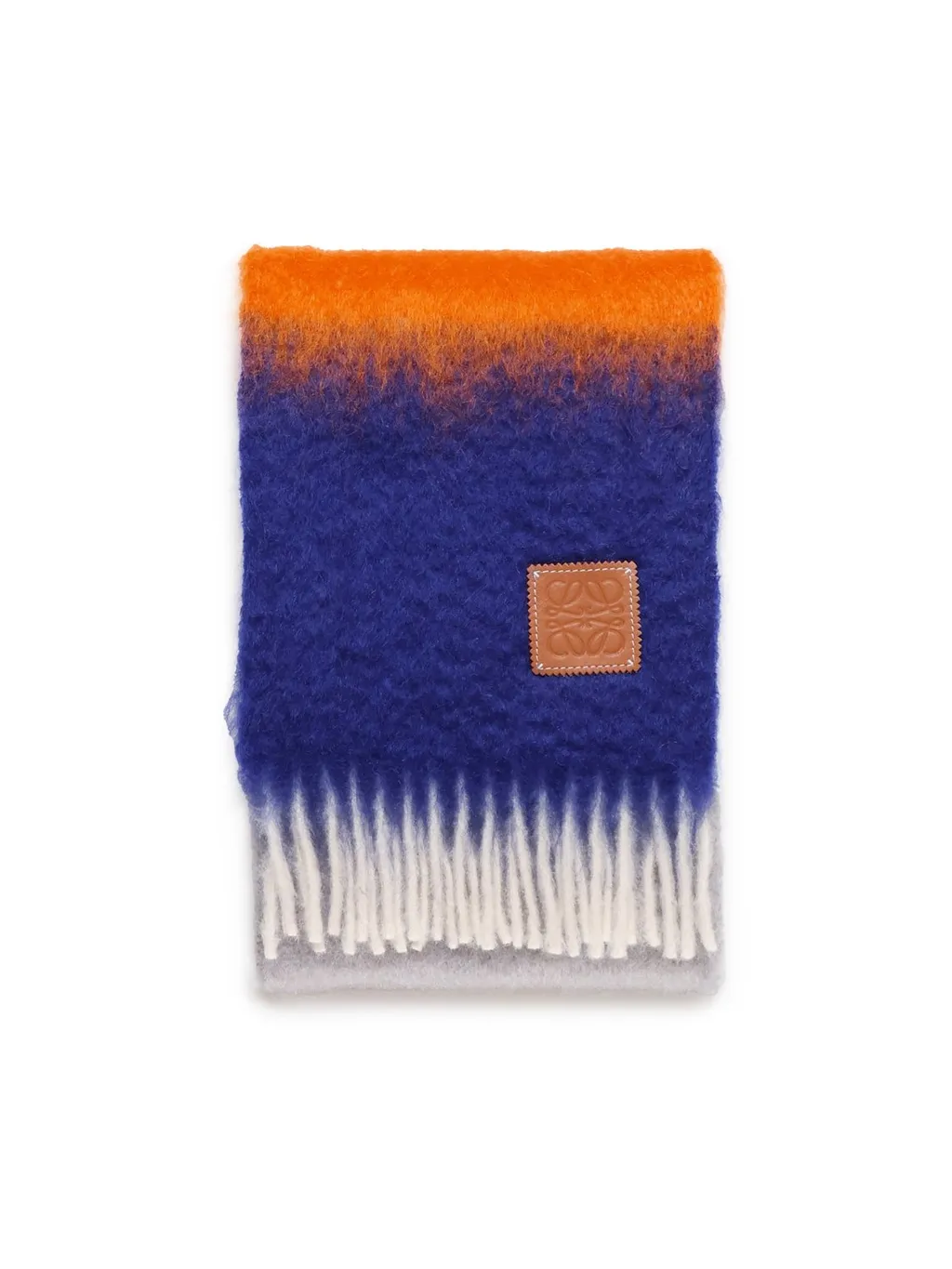 Logo Patch Fringed Scarf