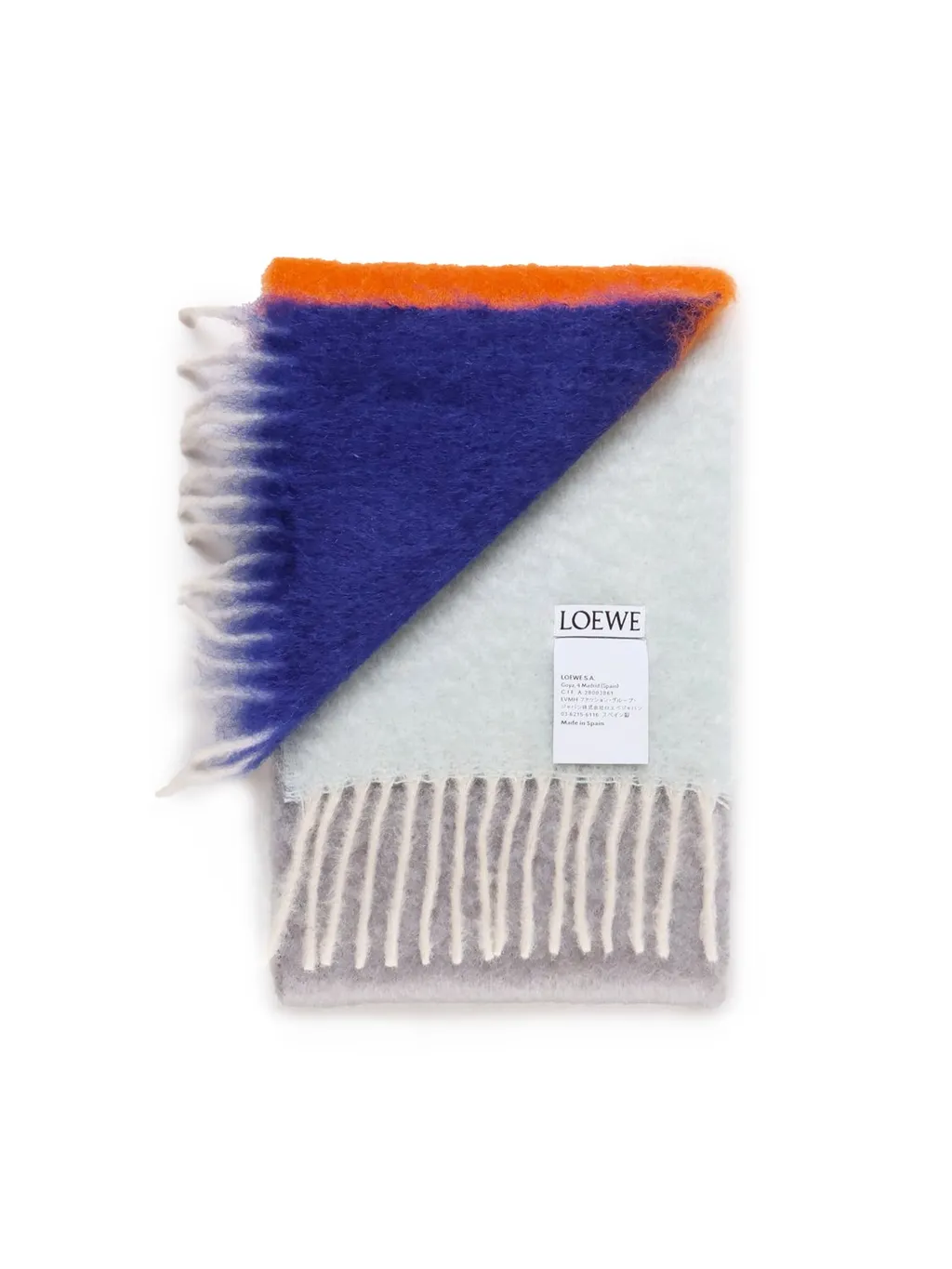 Logo Patch Fringed Scarf