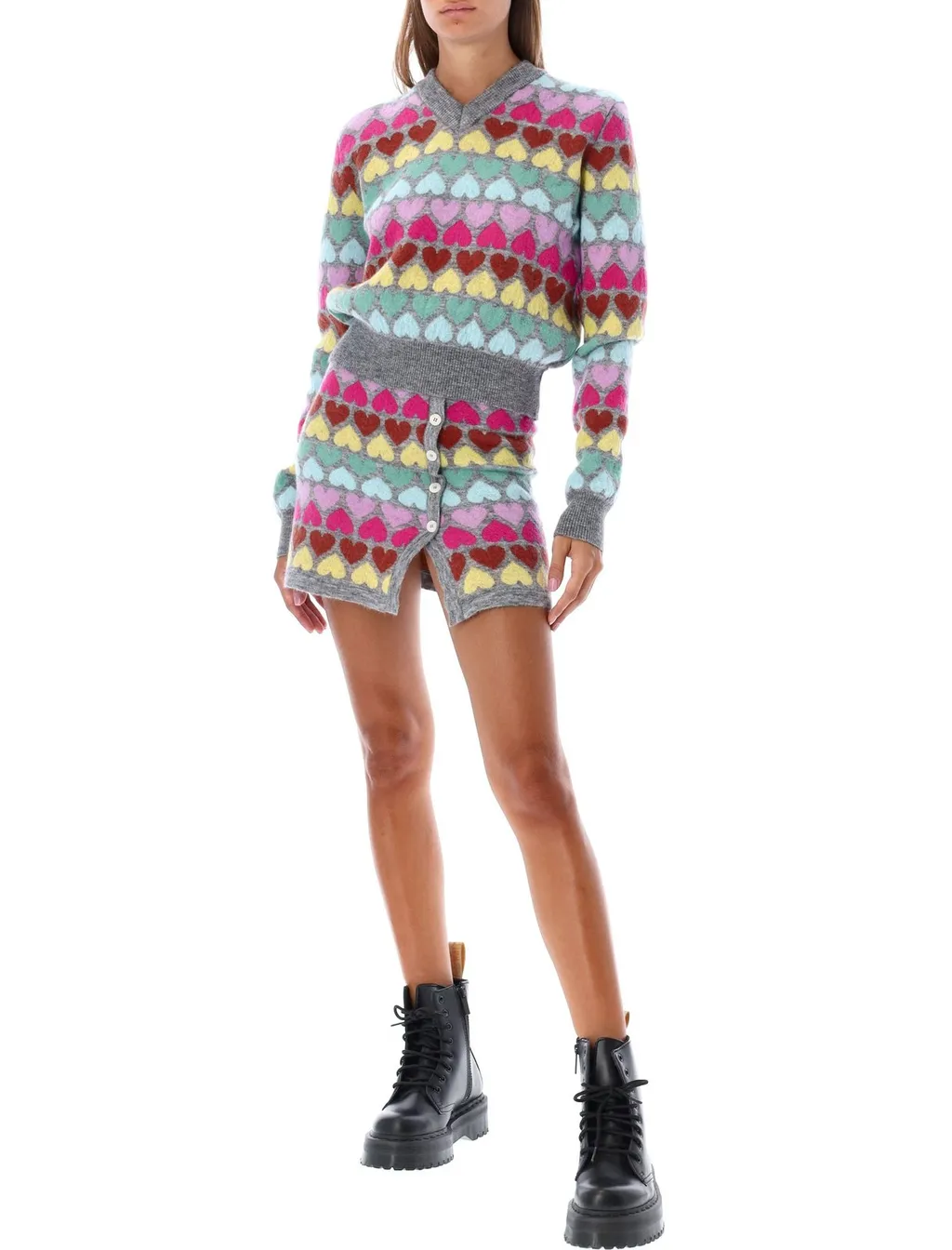 Mini Skirt With Heart Pattern