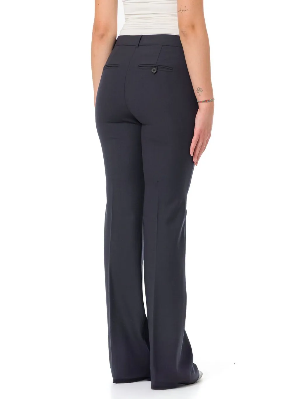 High-Waisted Flared Trousers