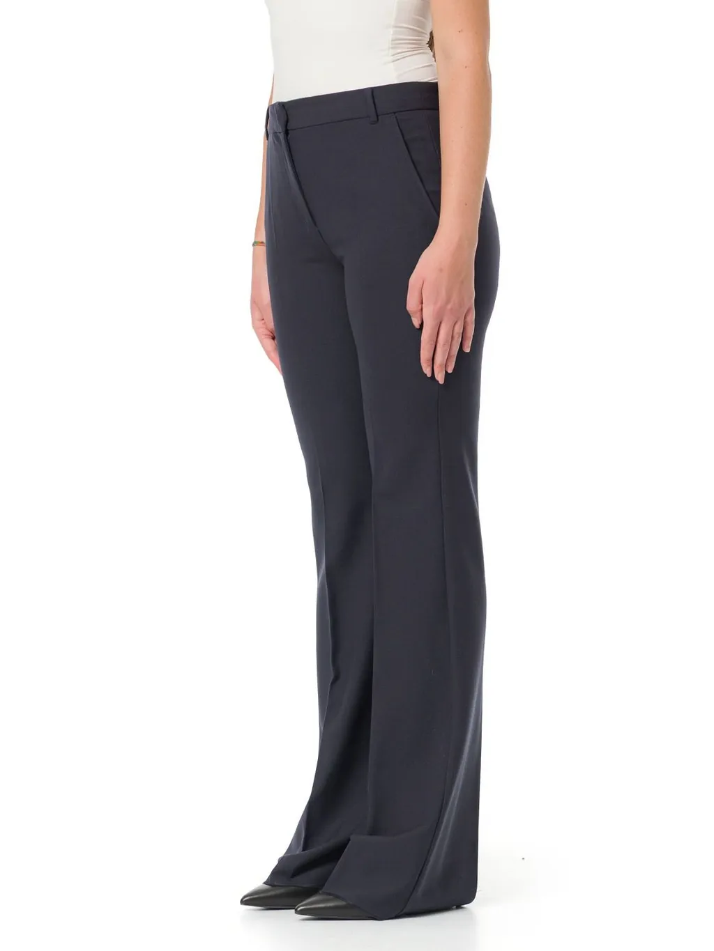 High-Waisted Flared Trousers