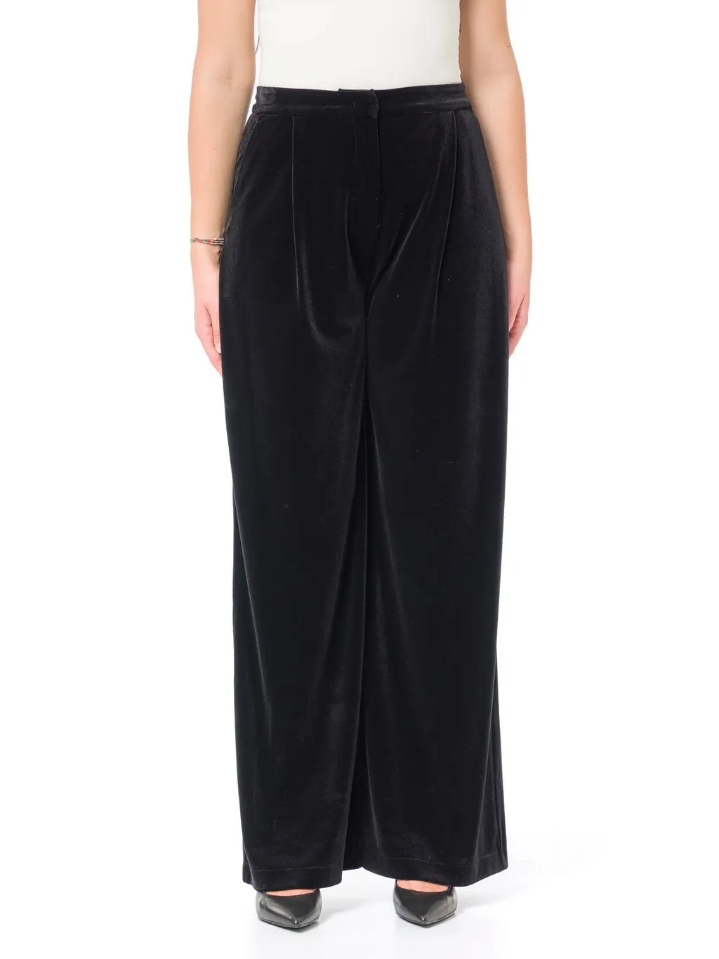 Wide-Leg Velvet Pants