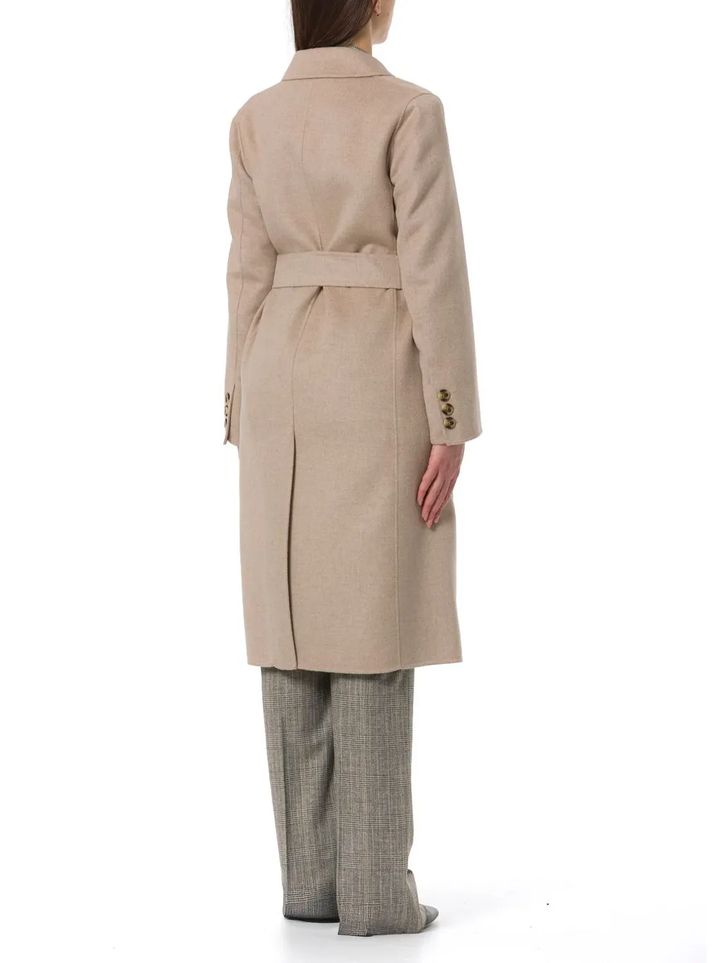 Double-Breasted Wool Coat With Belt