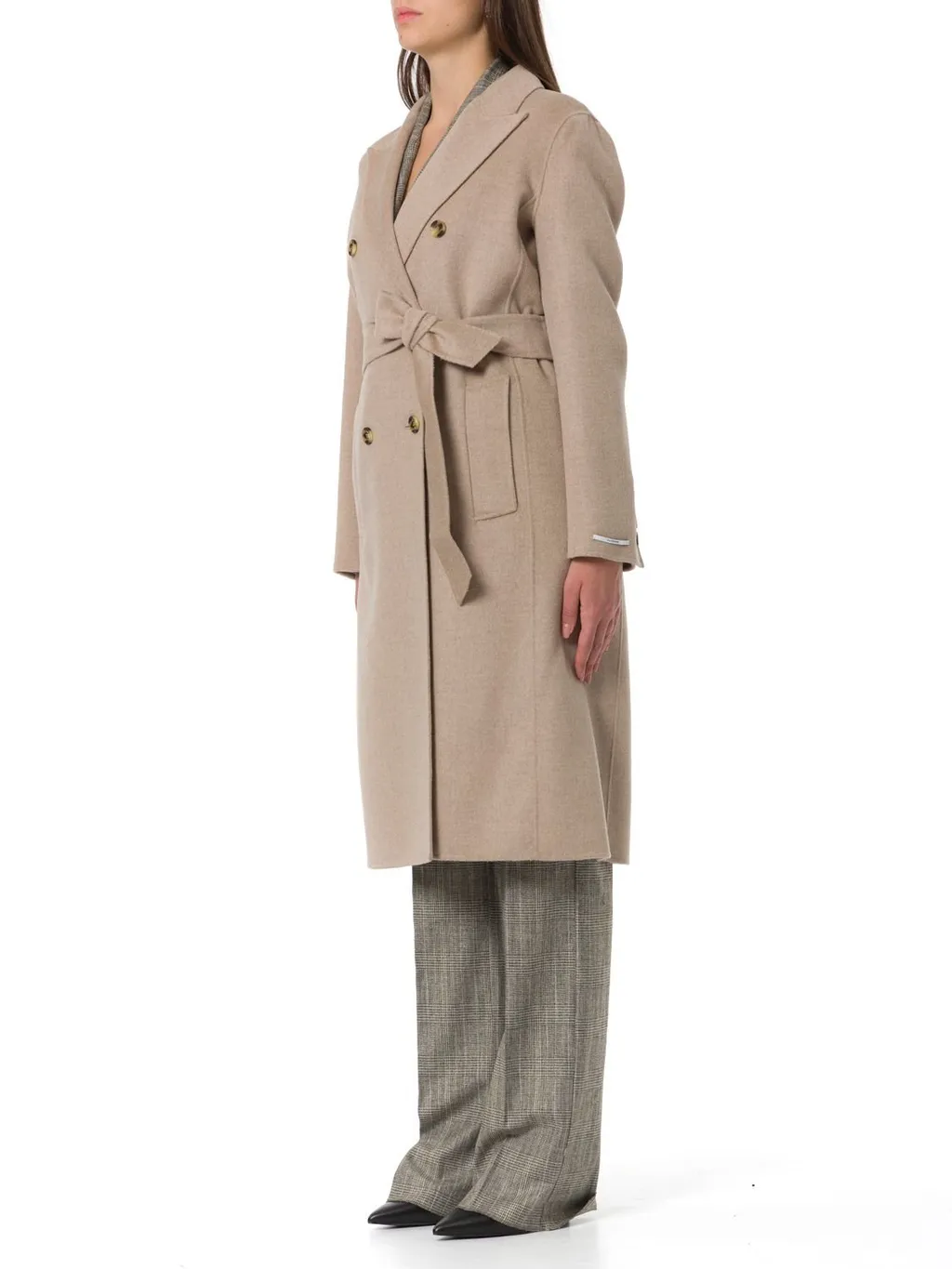 Double-Breasted Wool Coat With Belt